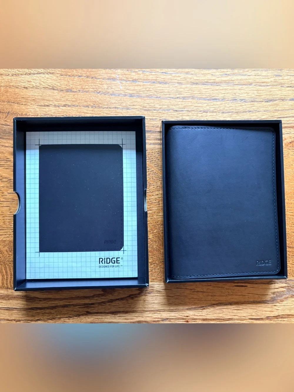 New in box Ridge Passport Wallet in Midnight Black Leather